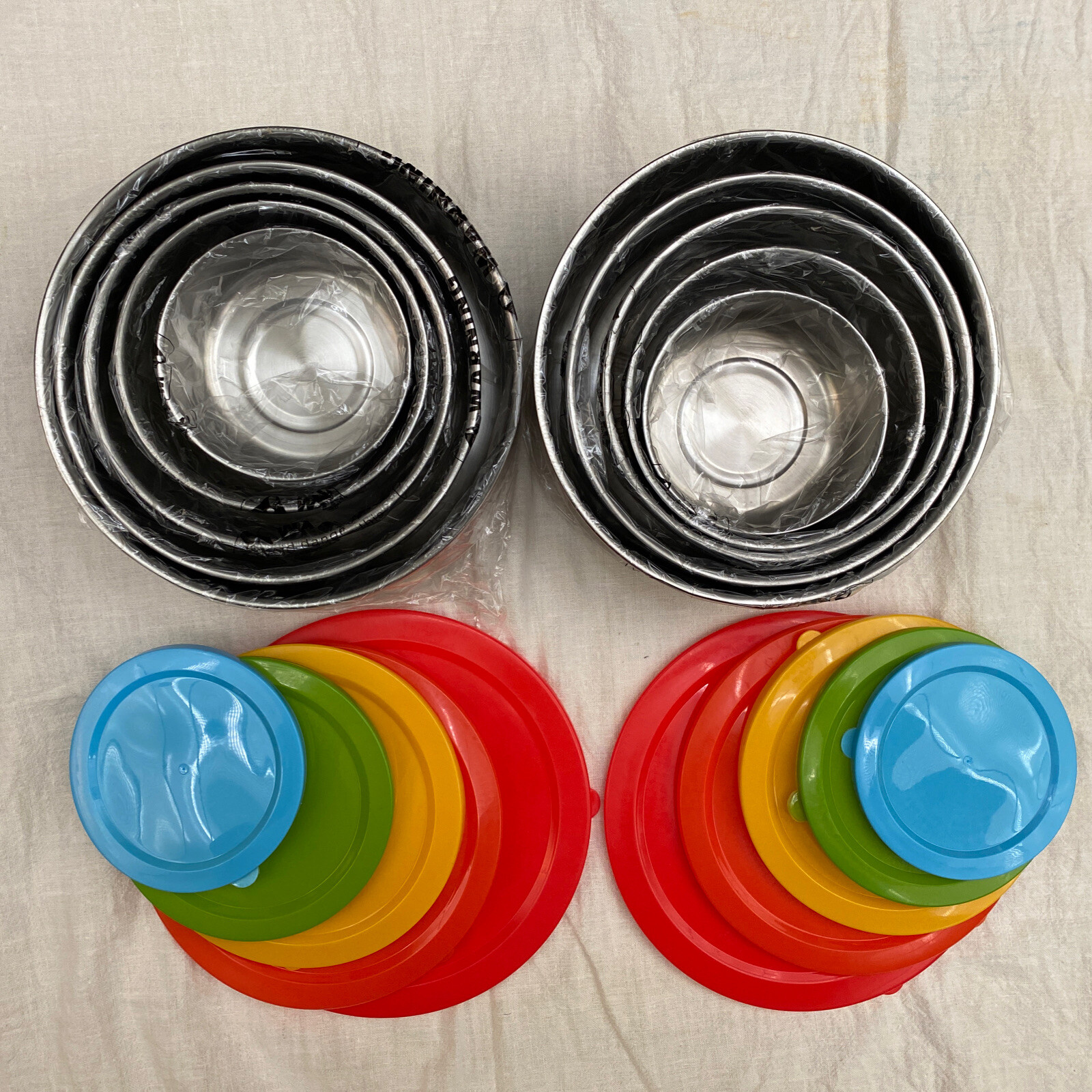 BRAND NEW Imperial Home 10 Stainless Steel Bowls with Lids, 20 pcs total