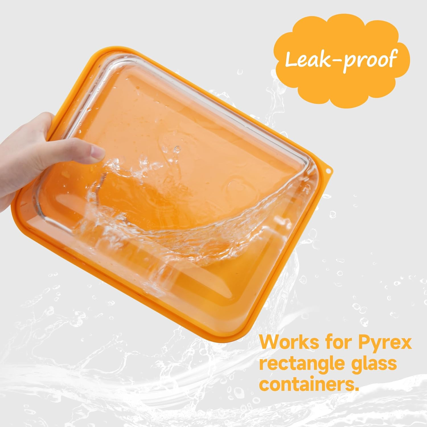 11 Cup Rectangle Silicone Storage Cover Lids Replacement for Pyrex 7212-PC Glass