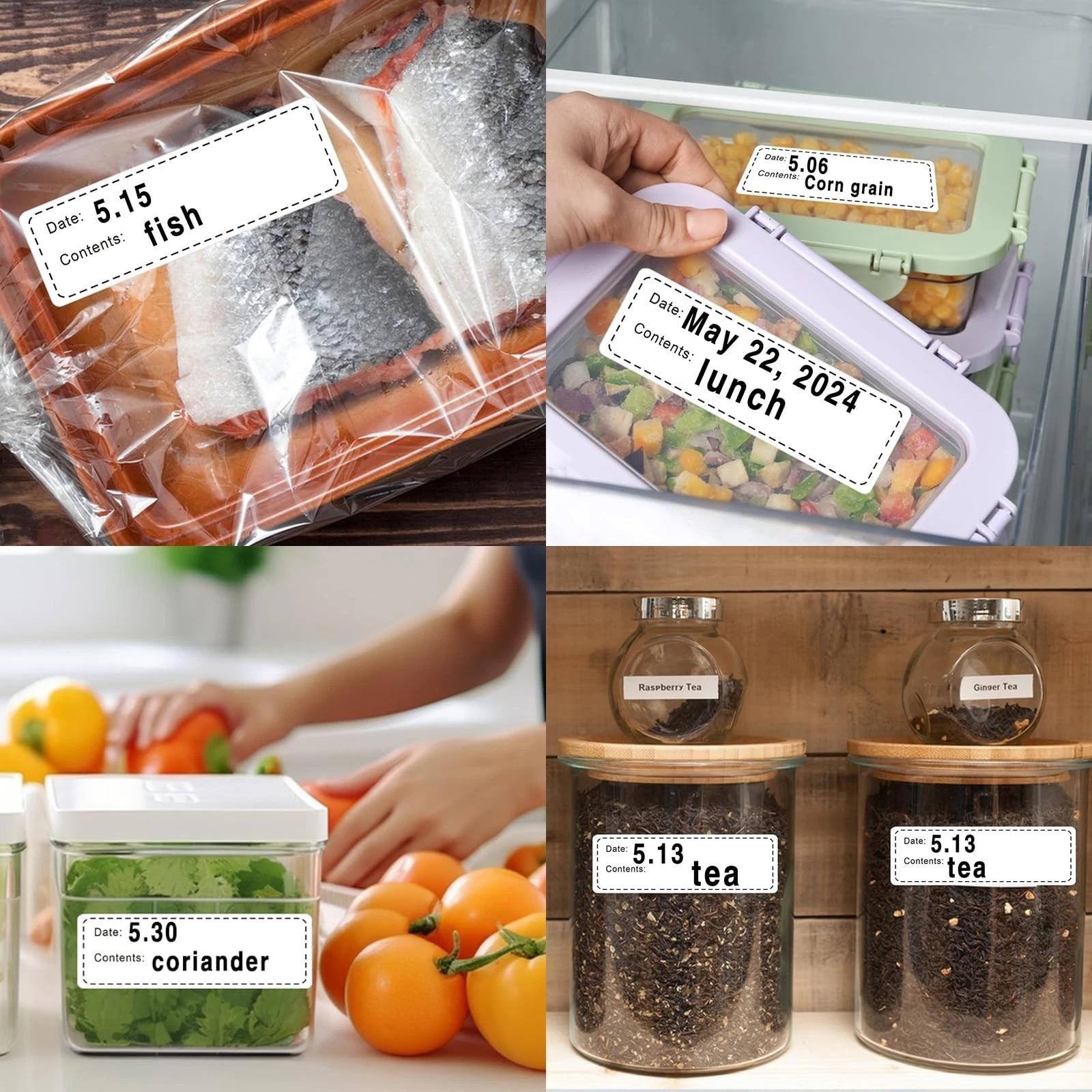 600 Pcs Removable Freezer Labels Food Storage Stickers Refrigerator Food Labels
