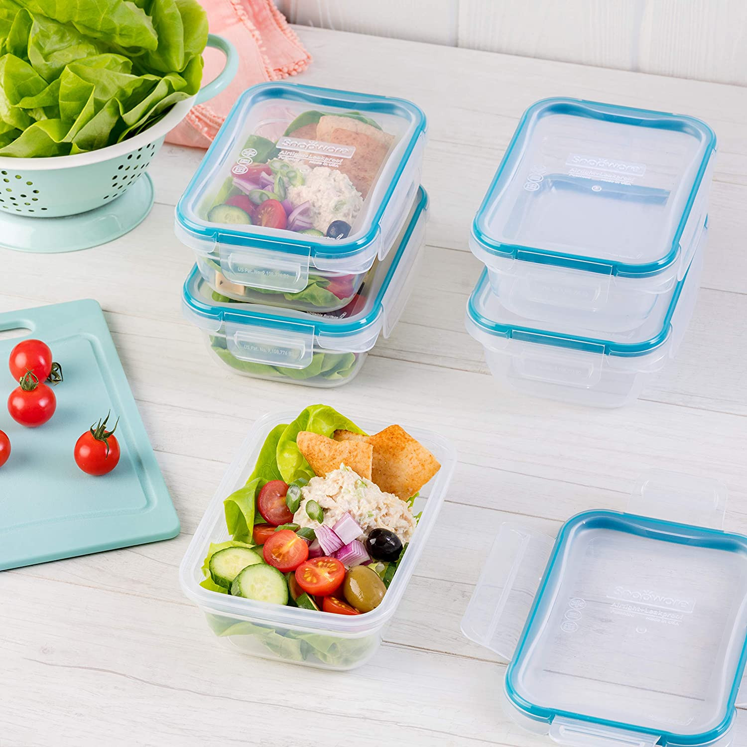 Plastic Total Solution 5-Pack (3-Cup) Food Storage Containers Set, Leakproof & A