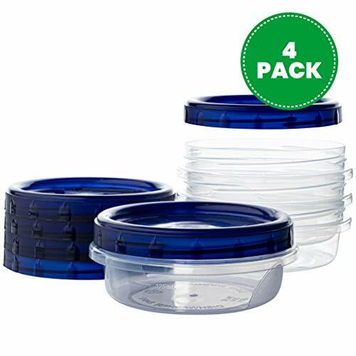 8 Oz 4 Pack Twist Top Deli Containers Clear Bottom With Blue Top Twist On Lids