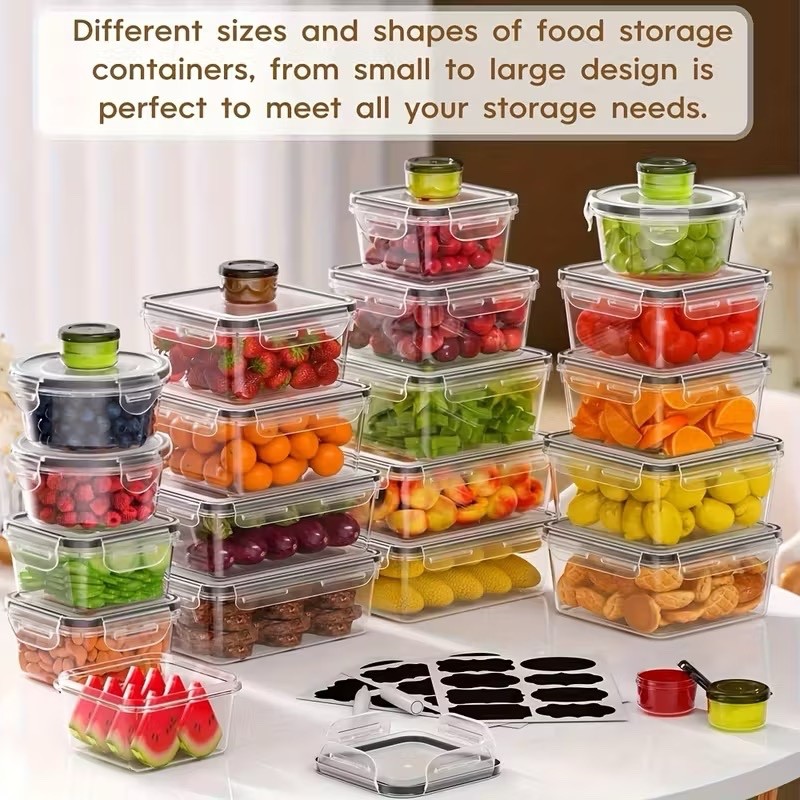 48pcs luxury food storage container set of high quality – sealed design, BPA fre