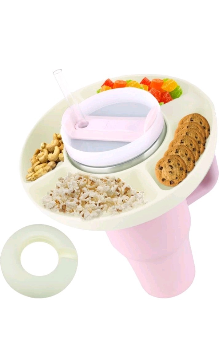 Snack Bowl For Stanley 40oz, Upgrade Silicone Reusable Snack Tray