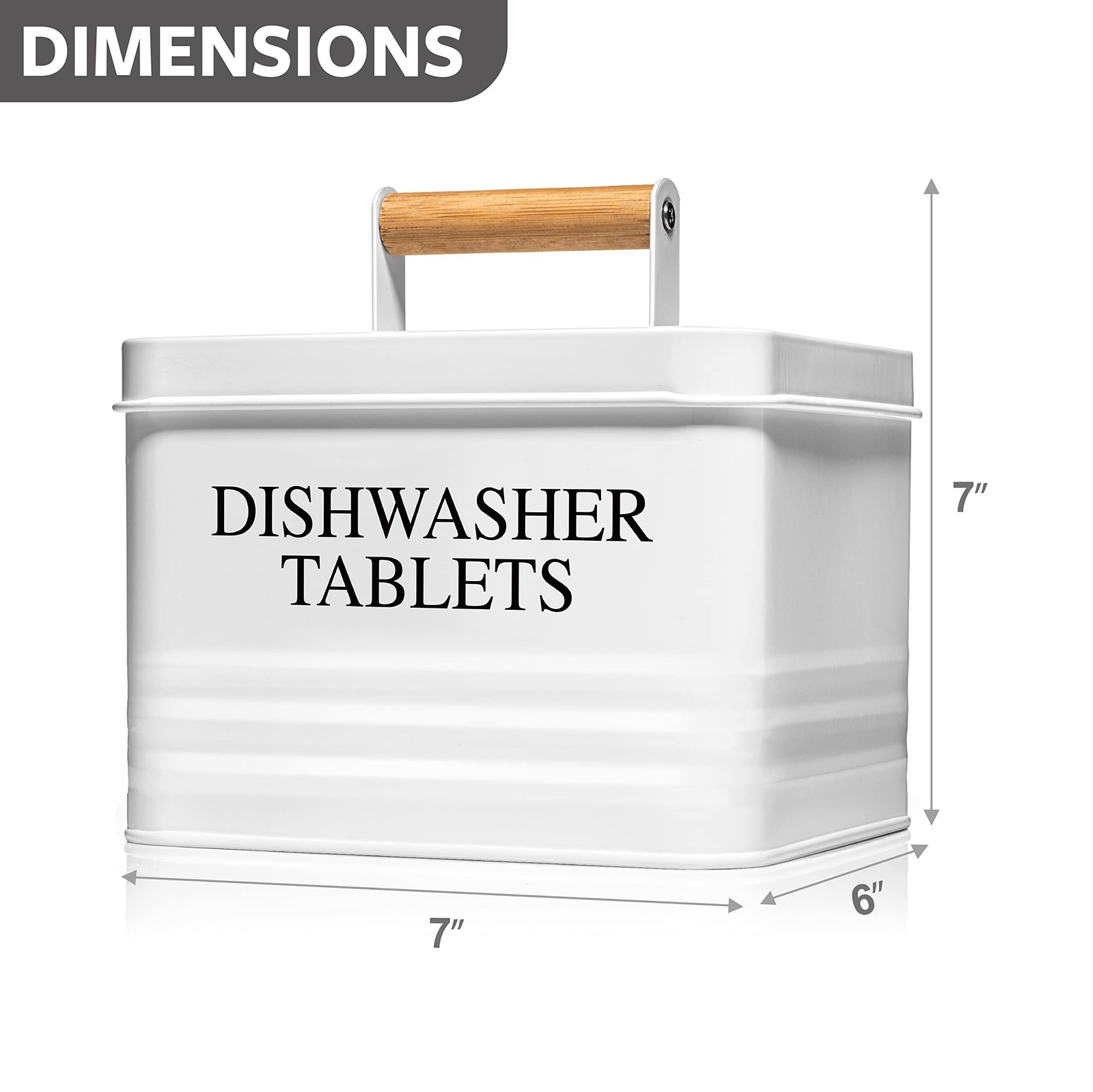 Modern Farmhouse Metal Dishwasher Pods Container Holder with Lid for Kitchen …