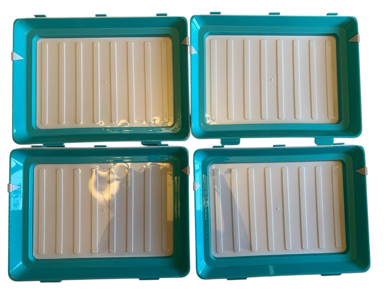 SKINNY STACKS Reusable Food Storage Trays Lot of 4 As Seen on TV Open Box