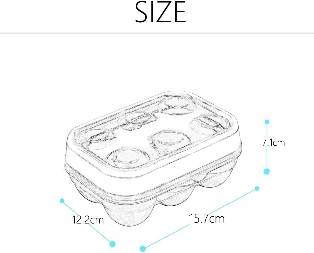 Modern 6-Grid Egg Carrier – Stackable & Portable for Camping, Picnic, Kitchen