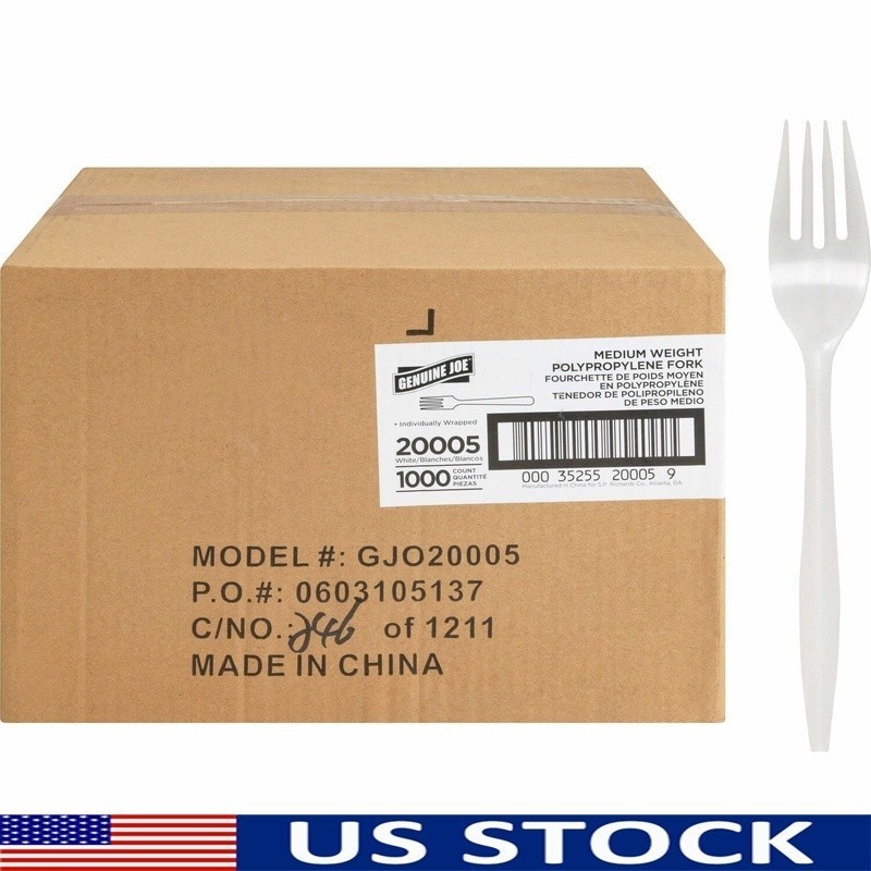Disposable Medium Weight Forks Individually Wrapped 1000 Count Catering Events