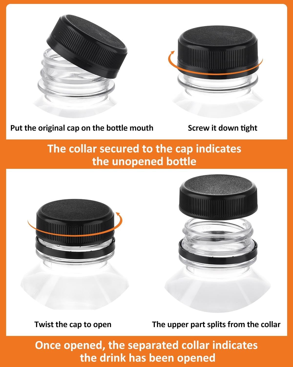 36 Pack 12oz Plastic Juice Bottles with Caps, Empty Reusable Bottles for Juic…