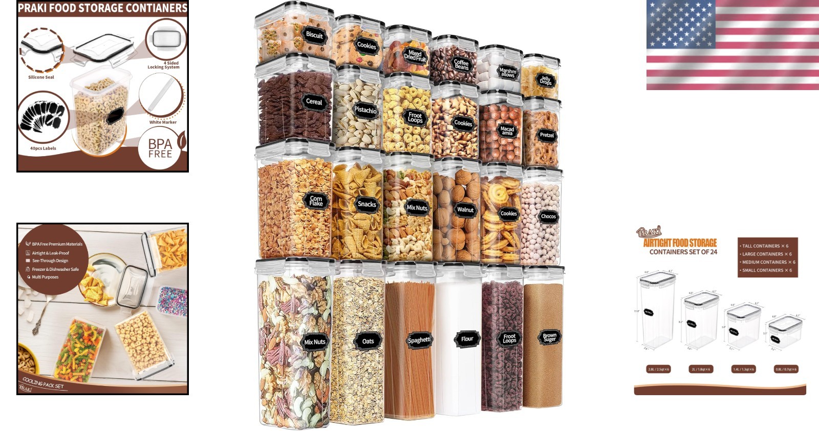 24-Piece Airtight Food Storage Containers Set
