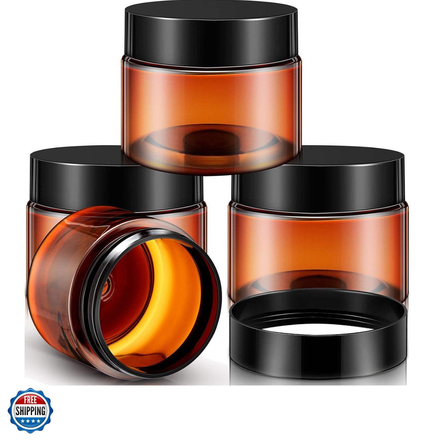 4 Pieces Round Wide-mouth Leak Proof Plastic Container Jars with Lids for Tra…