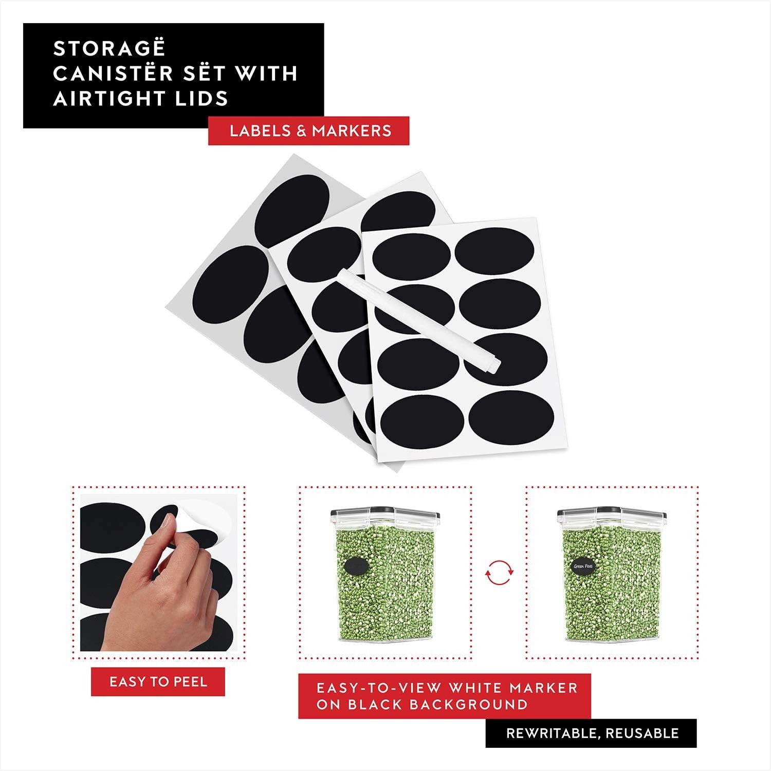 Airtight Food Storage Container Set 8 Pieces 1.4L Plastic BPA Free Kitchen