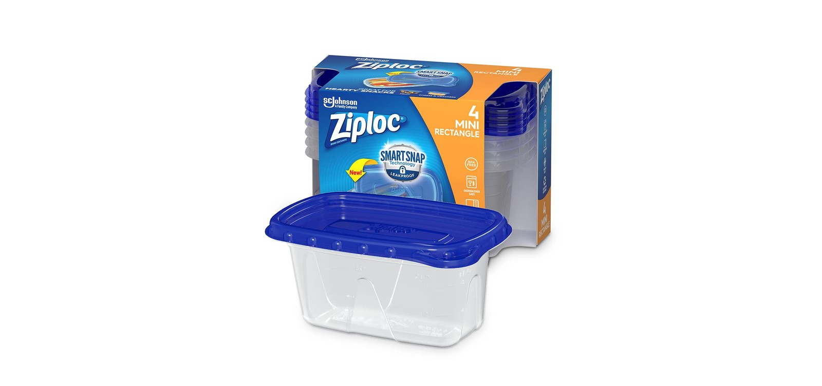 Container, Medium Rectangle, 1.5 Cups, 4 Count (Pack of 1)