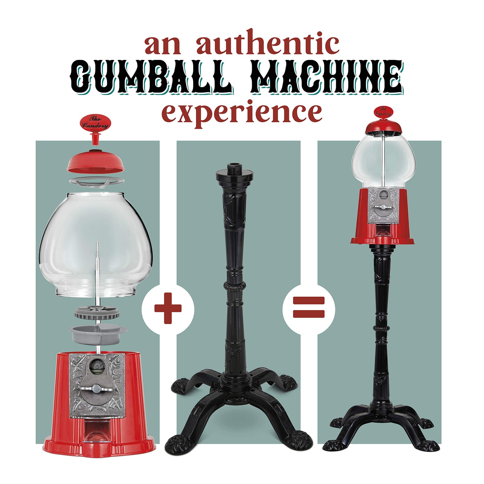 Gumball Bubble Machine 15 Inch Candy Dispenser with Stand for 0.62 Inch Hea…
