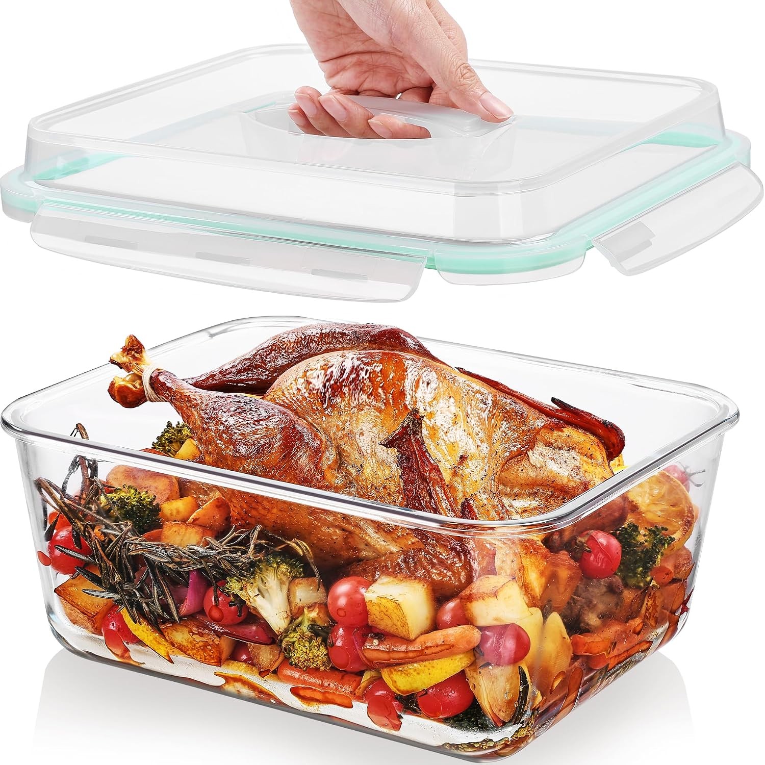 122oz 50oz Large Glass Food Storage Containers W/ Airtight Lids Big Glass