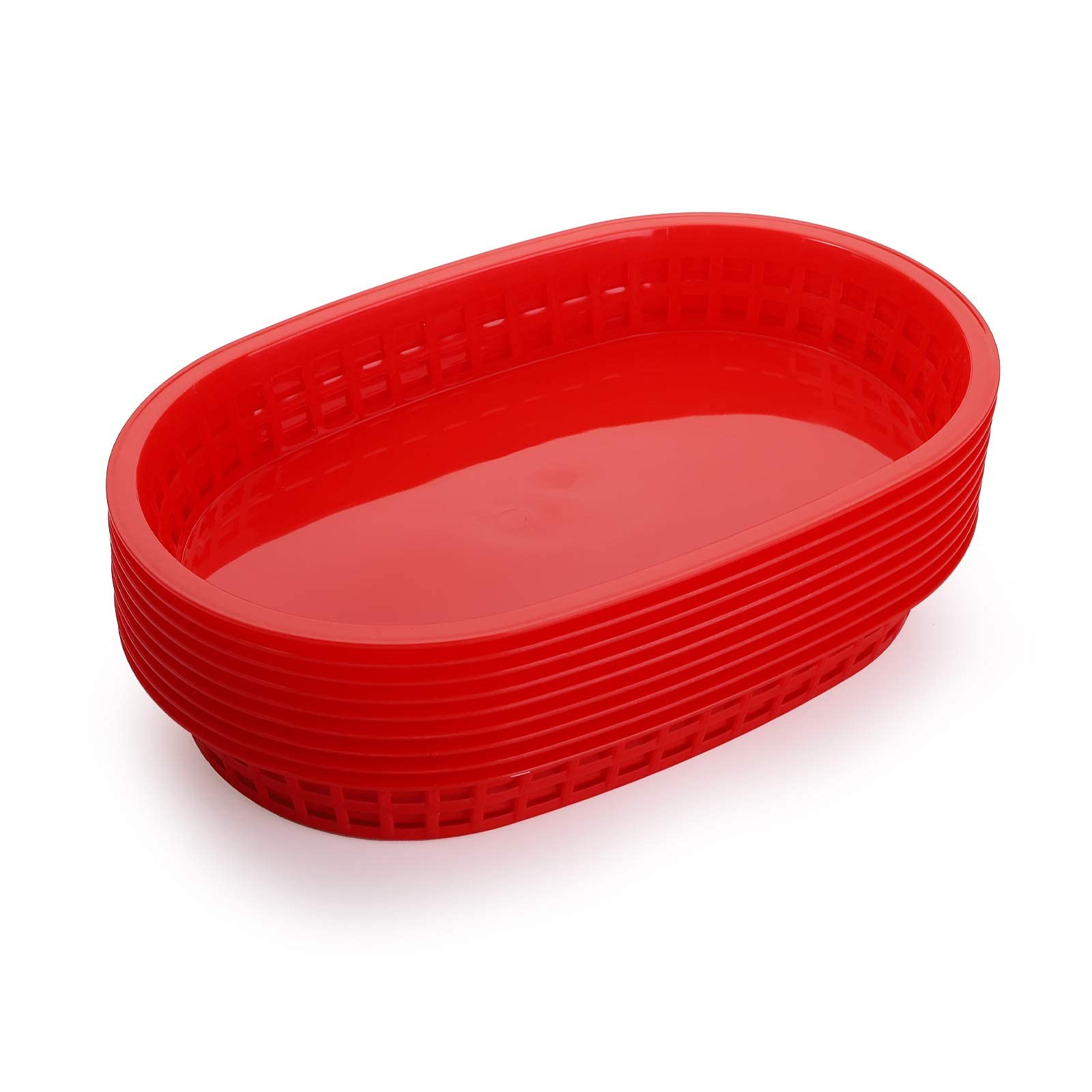 FAST FOOD BASKETS Plastic Basket Hot Dogs Burgers Sandwiches Red 40 Pack CEDILIS