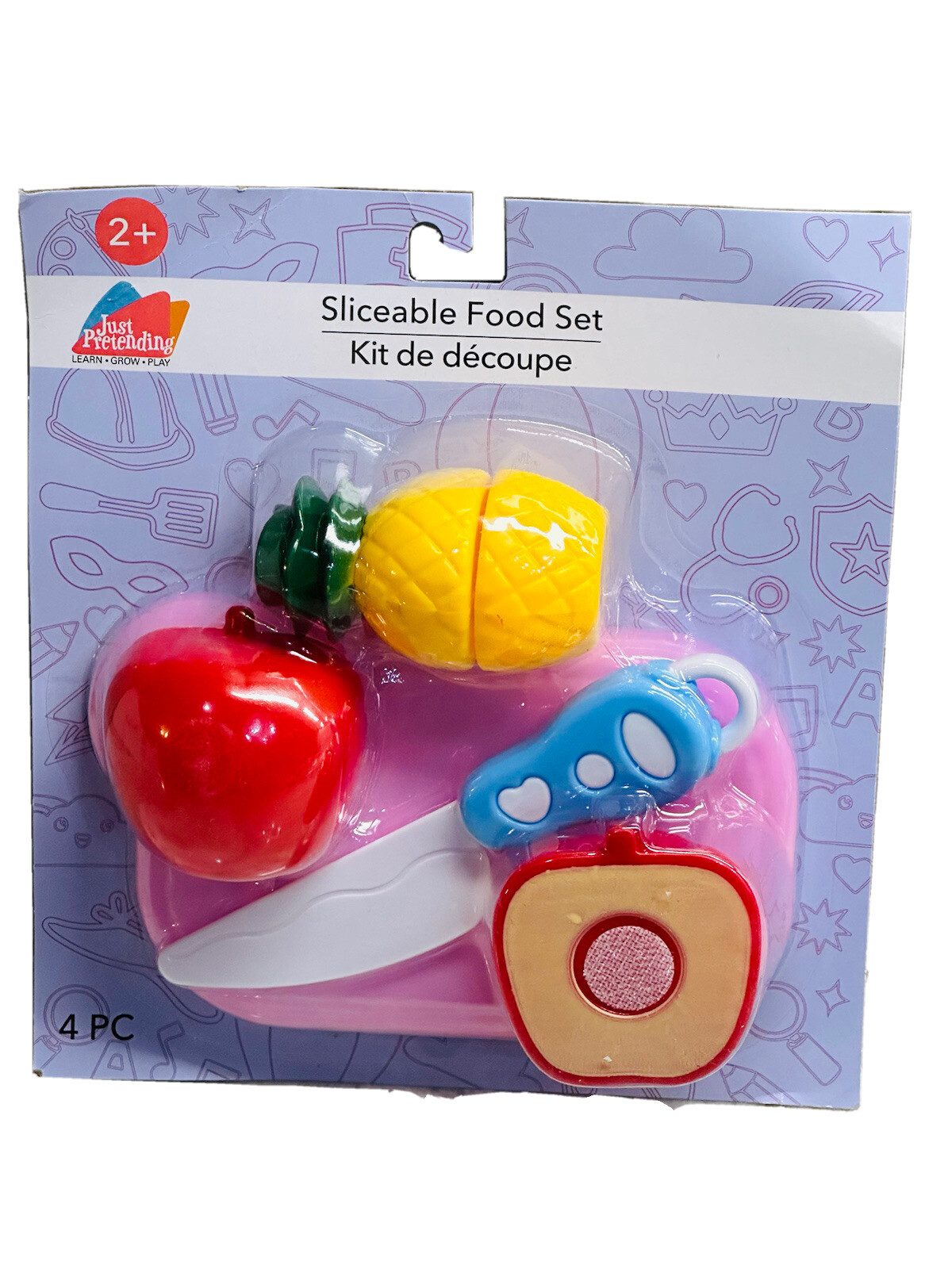 Set of Plastic food with plastic knife. Just Pretending 2+Fruits
