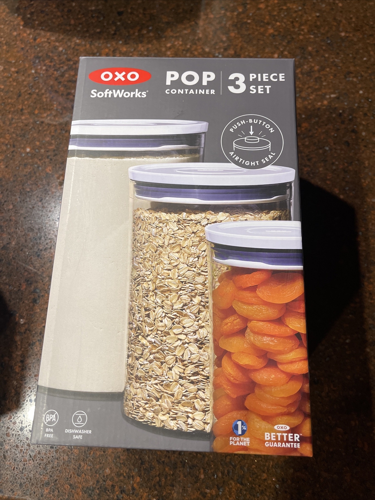 OXO Softworks 3 Piece POP Push-Button Canister Container Set 💥