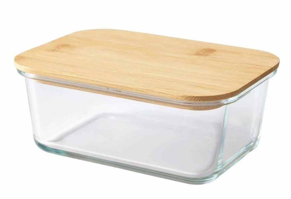 Better Homes & Gardens 4Cup Glass Food Storage Container w/Bamboo Lid NIP