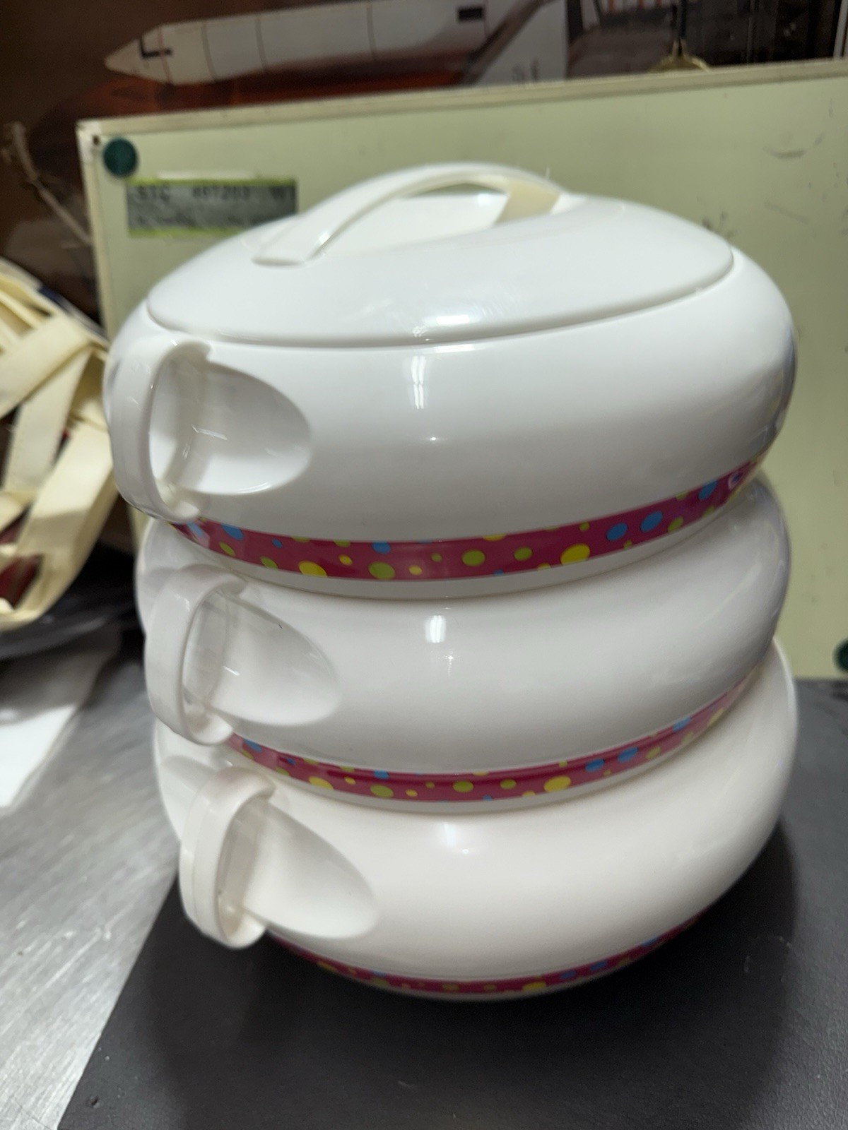 Insocore Insulated Food Storage Containers Nesting 3 Bowl Set W/ Lids & Dividers