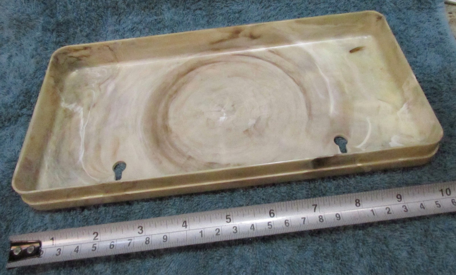 Vintage Plastic Marbleized TRAY w Screw Holes to attach to wall by Pretty Neat
