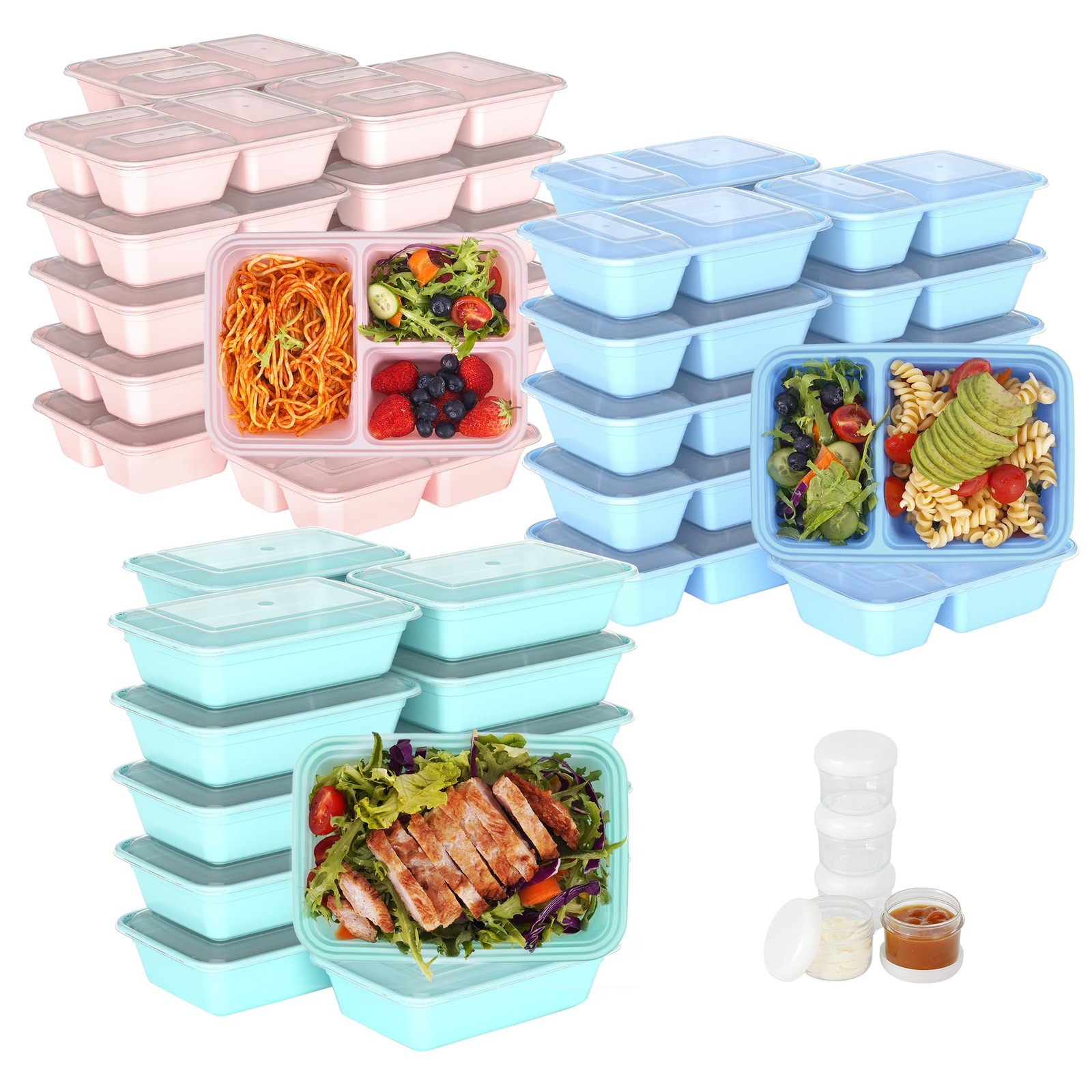 100-Piece Meal Prep Containers, 33oz Large Food Storage Containers with lids …