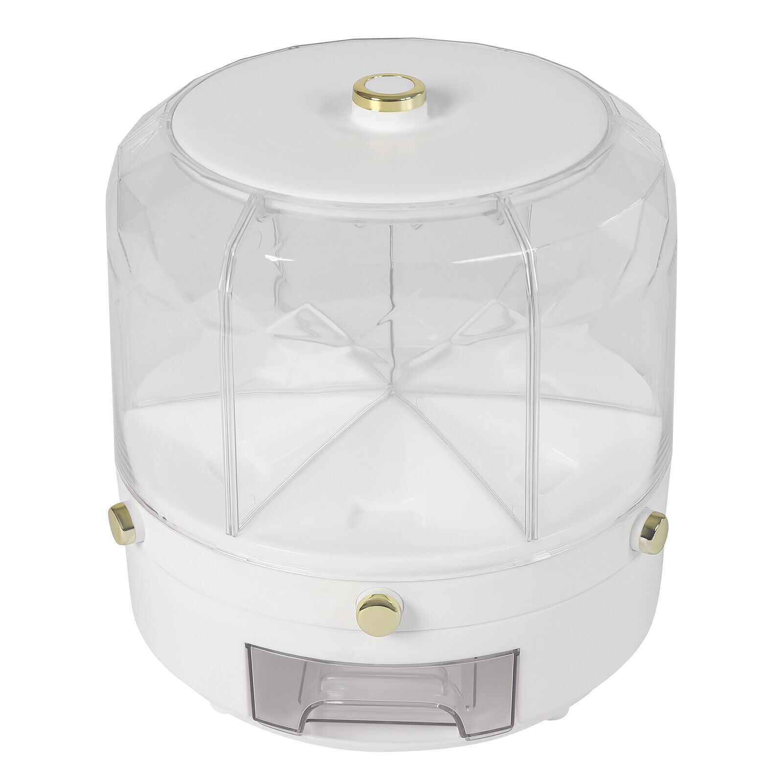 6-Grid Rotating Rice Dispenser Dry Grain Food Storage Container Tank for Kitchen