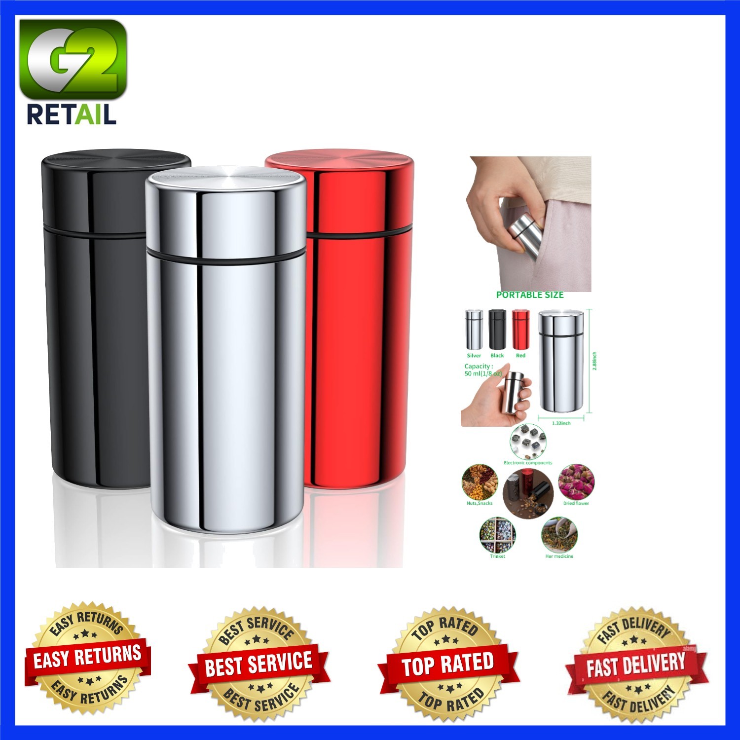 Durable Lightweight Aluminum Storage Jars – 3-Pack for Coffee & Tea