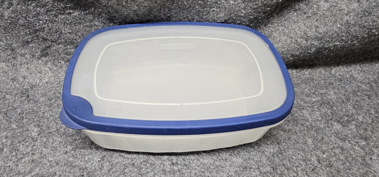 Rubbermaid 4-Liter “E” Container 1.1 Gallon Clear Blue Rim Lids Rectangular