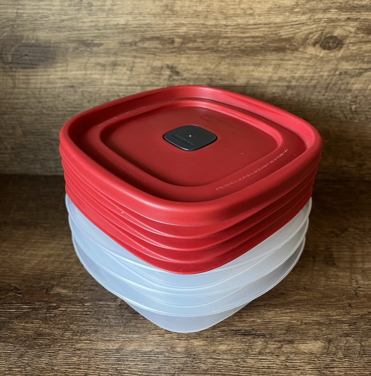 Rubbermaid 3 Cup Storage Containers Square Vented Lids Racer Red 7J61 USA NICE!