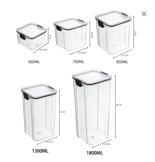 Airtight Food Storage Container Kitchen Pantry Organizer BPA Free Clear Jar