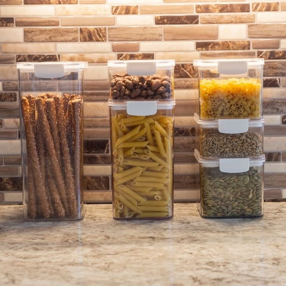 6-Piece Food Storage Containers and Lids Set for Kitchen and Pantry Organization