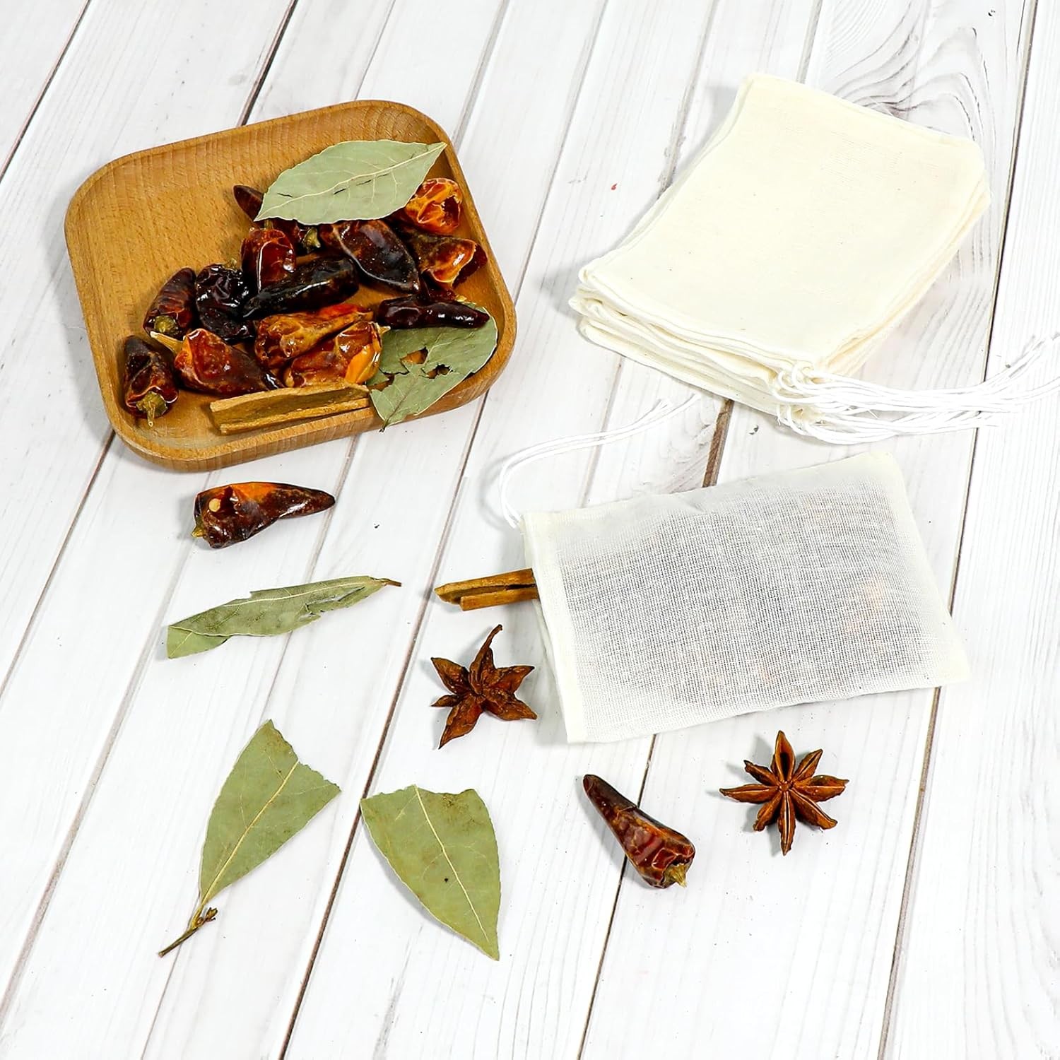 Spice Bags for Cooking, 30PCS Muslin Drawstring Soap Reusable Empty Tea…
