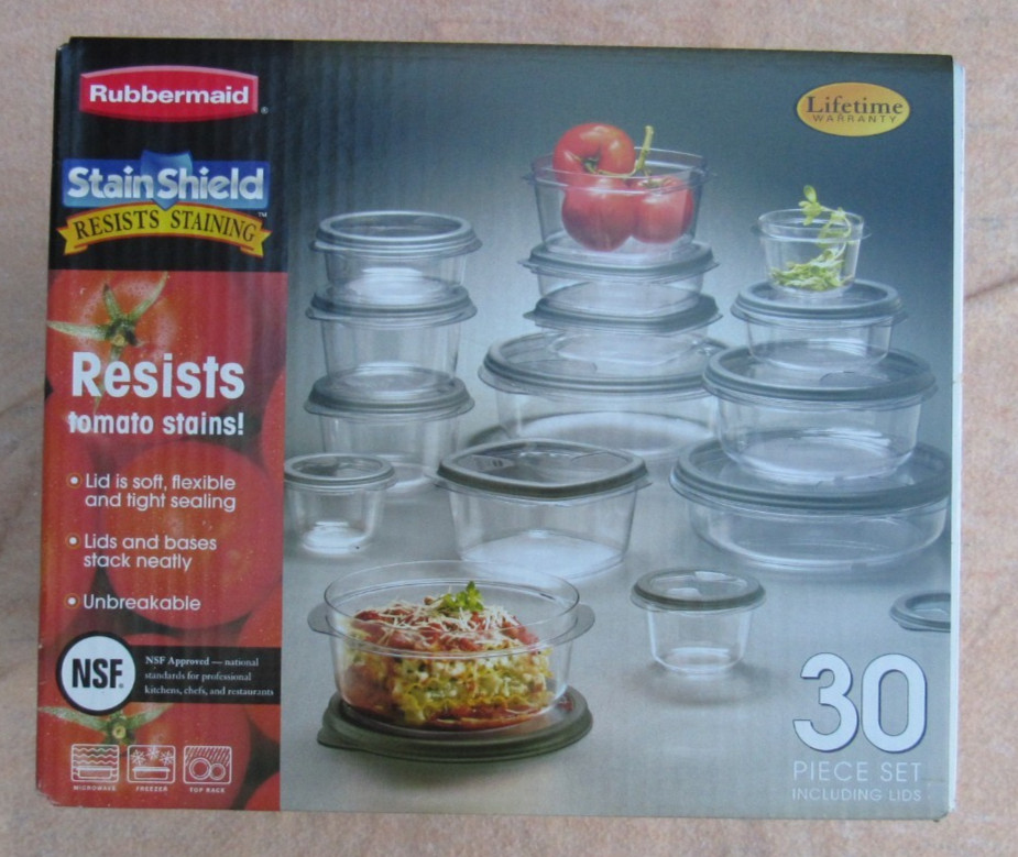 Vintage Rubbermaid StainShield 30-Piece Food Storage Containers 2004 Sealed Box
