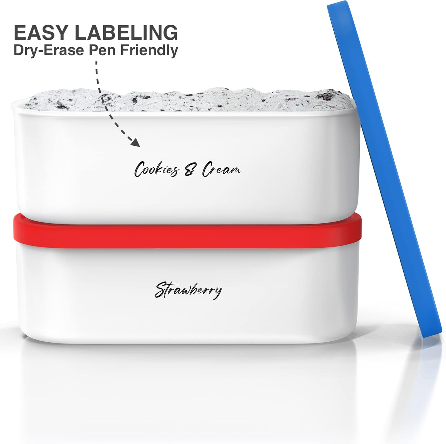 Ice Cream Containers – 2 Quart Ea. (Set of 2) – Premium Reusable Freezer Storage