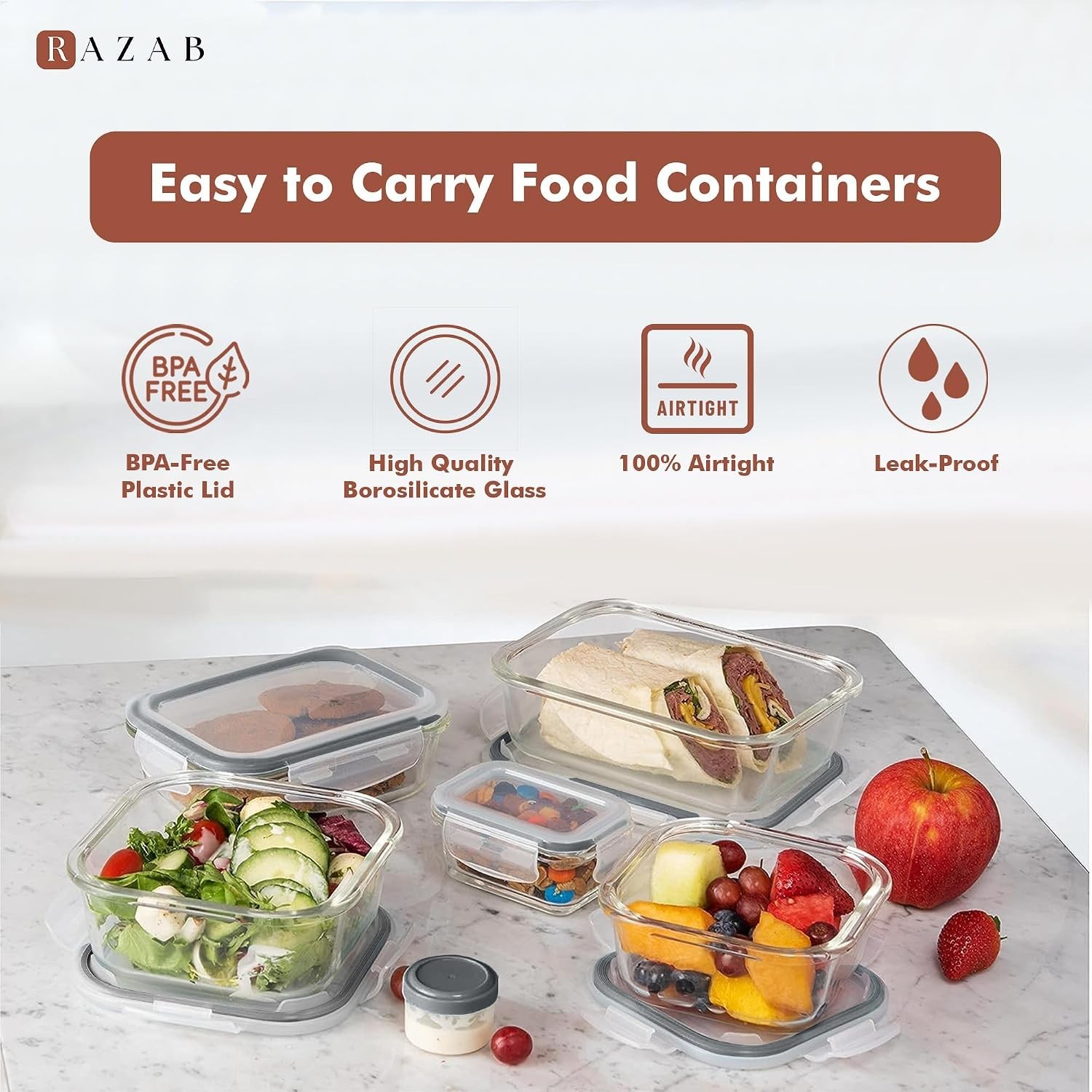 35 Pc Set Glass Food Storage Containers with Lids – Meal Prep Airtight Bento …