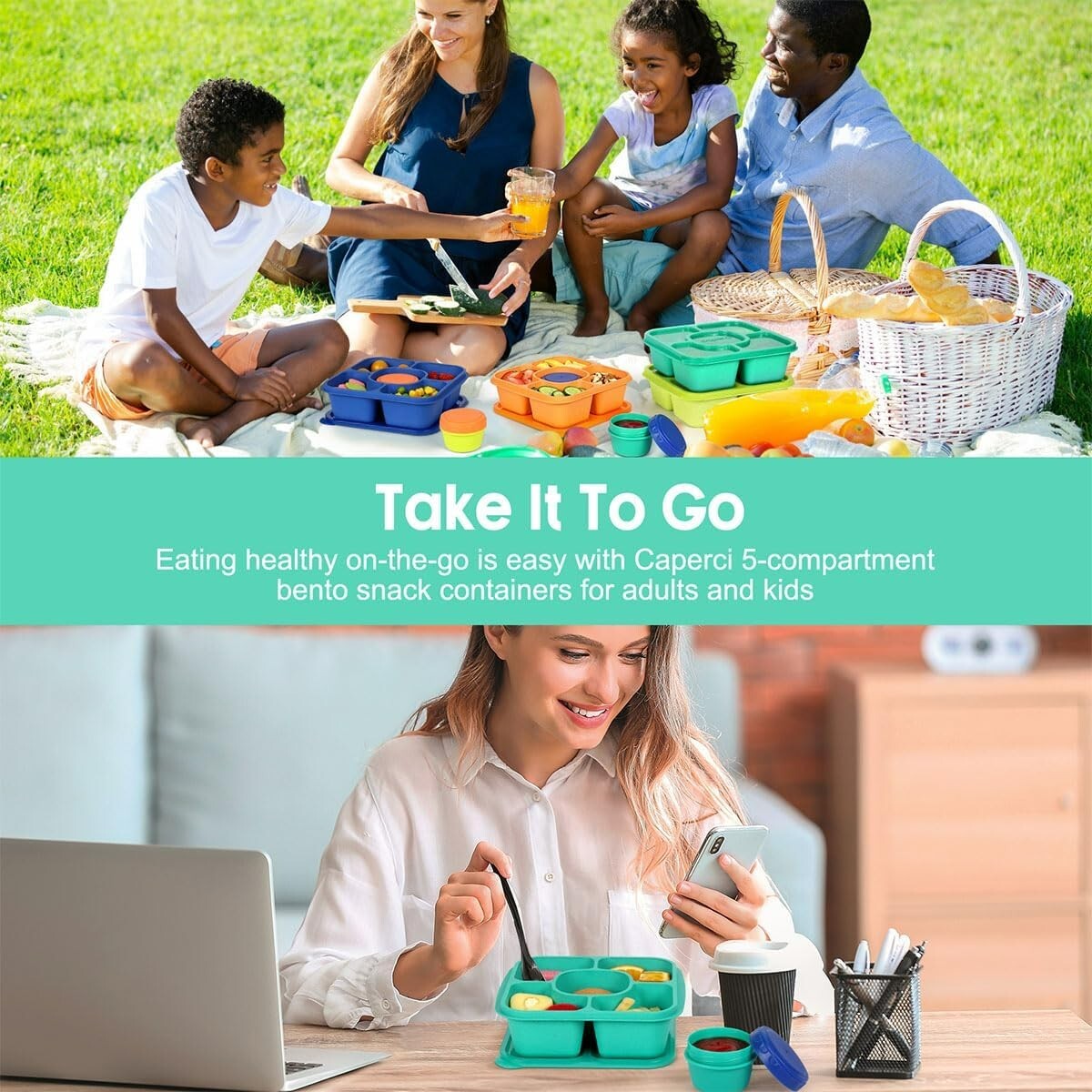 Caperci Original Lunchable Snack Containers for Kids & Adults – Jewel Brights