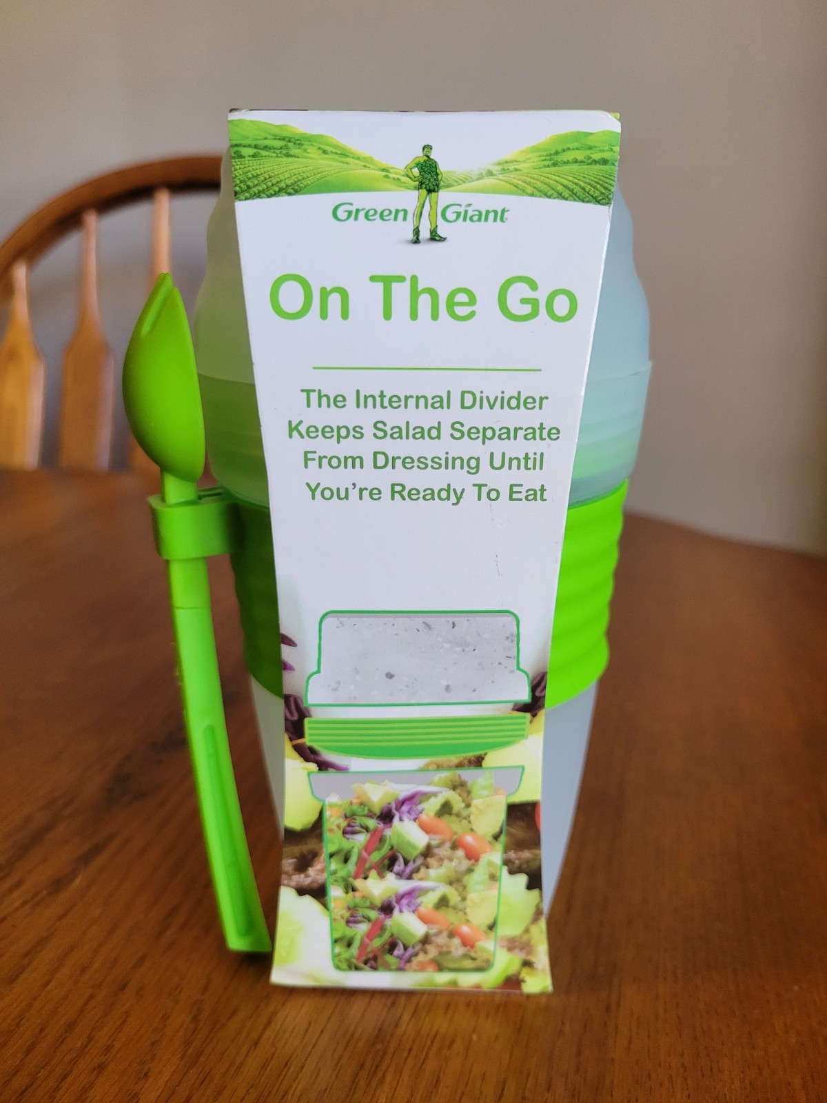 Portable On The Go Salad Container – Green Giant – BPA FREE / FDA APPROVED. NEW