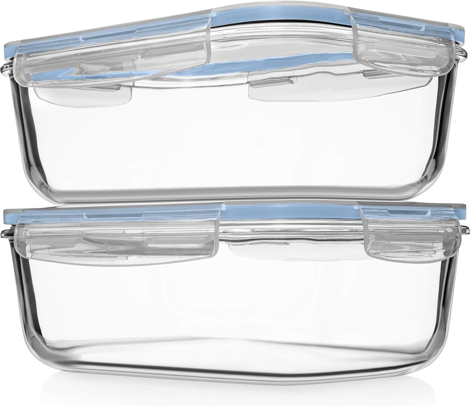 8 Cups/ 63 Oz 4 Piece 2 containers 2 Lids Large Glass Food Storage/ Baking