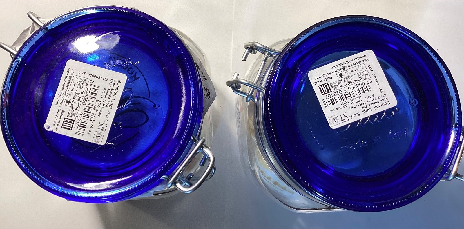 Bormioli Fido Jars-ClampJars-Food Storage-1 Liter-Lot of 2-FAST SHIPPING!