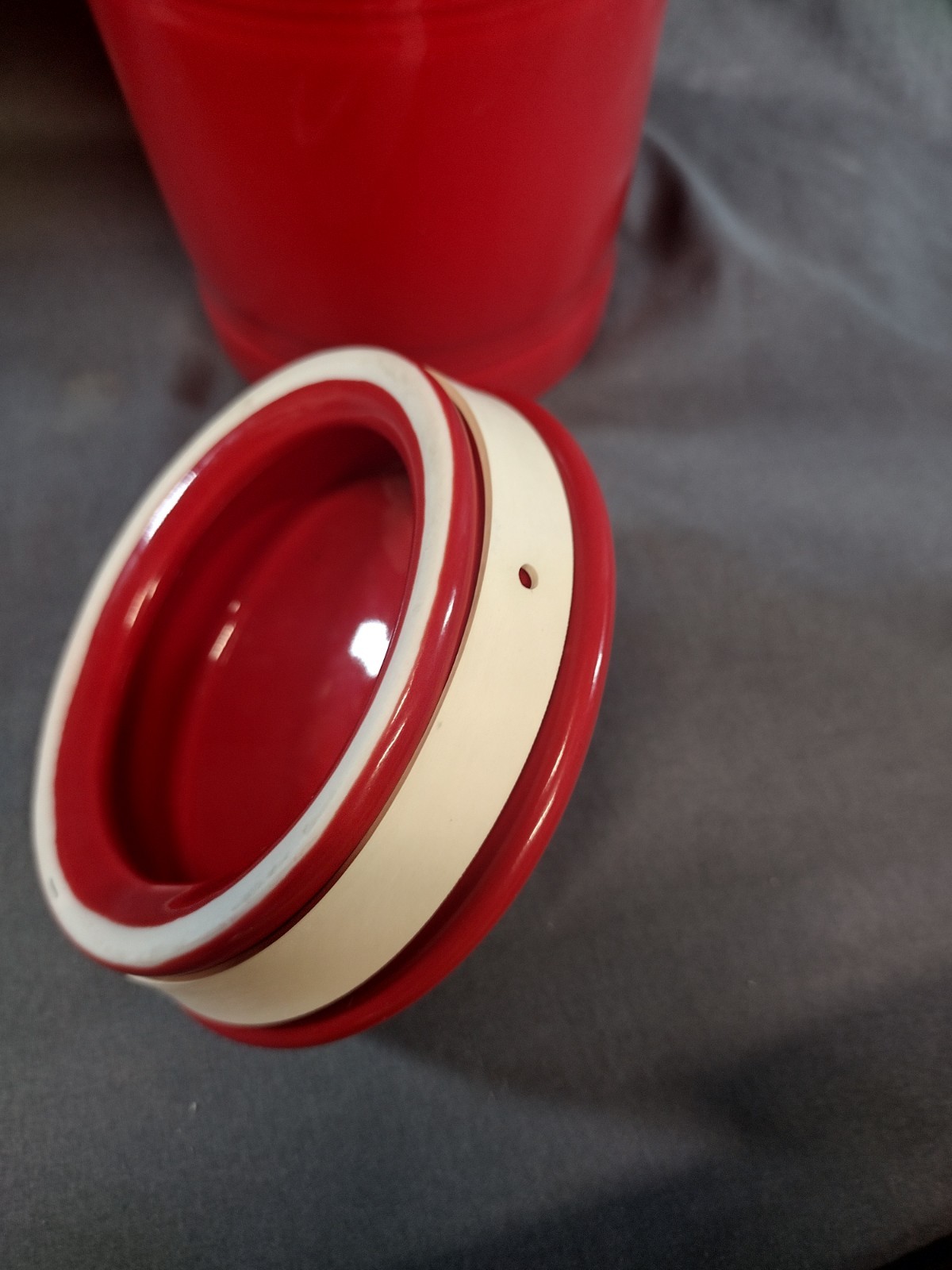 Fiestaware Scarlet Red Small 1 Qt Canister Jar Crock Lid Homer Laughlin HLC