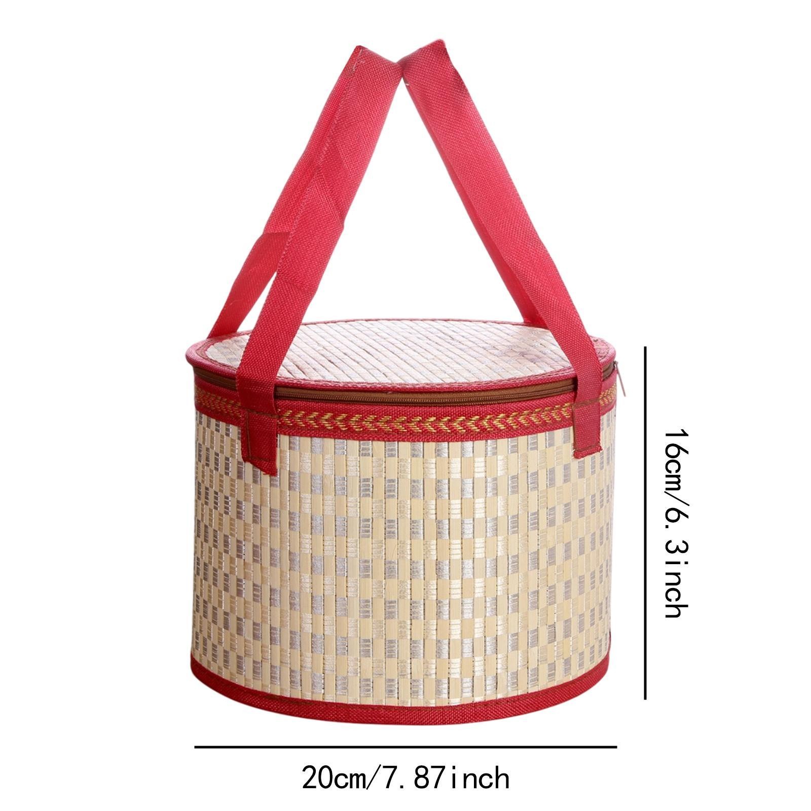 Bamboo Woven Basket with Handle Egg Container Versatile Sturdy Lightweight