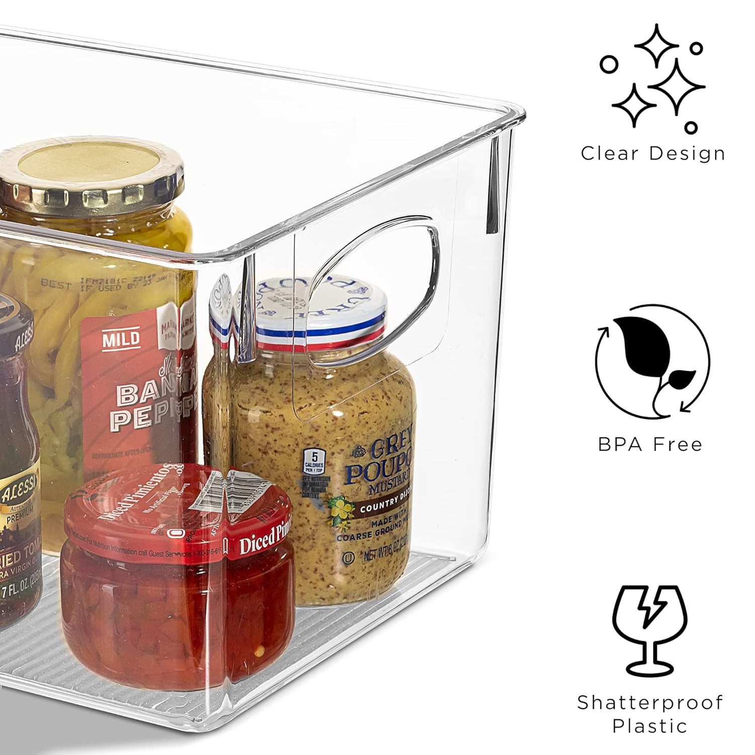 Large Clear Plastic Storage Bins with Handles 24x18x6 Inches Clear Containers