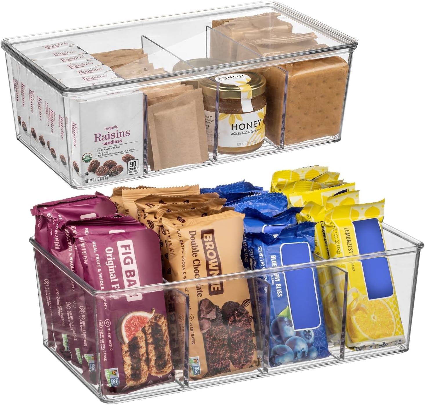 Storage Box Set, Refrigerator Storage Boxes, Cabinet Organizers, 2-Piece Set