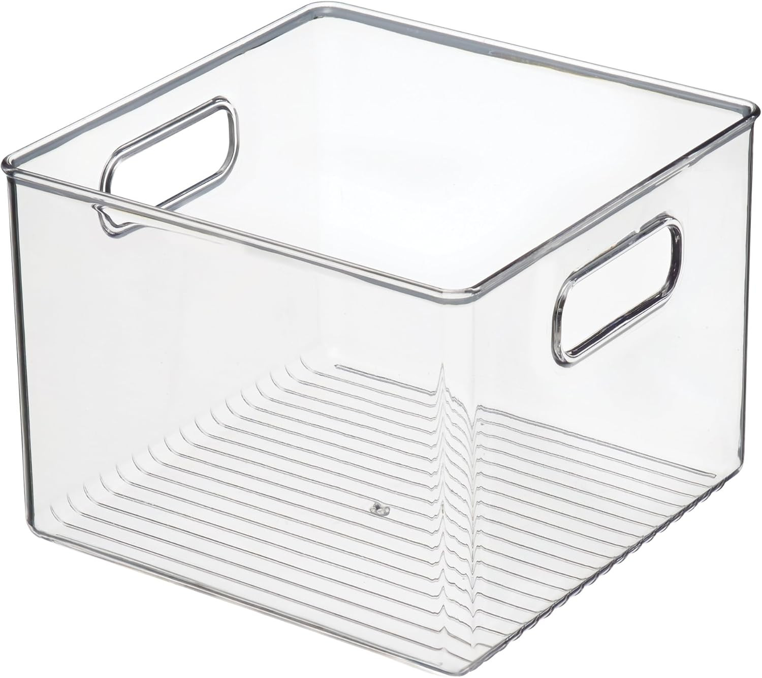 Pantry Storage Bin with Handles for Kitchen Cabinets or Fridge – Clear – Made in
