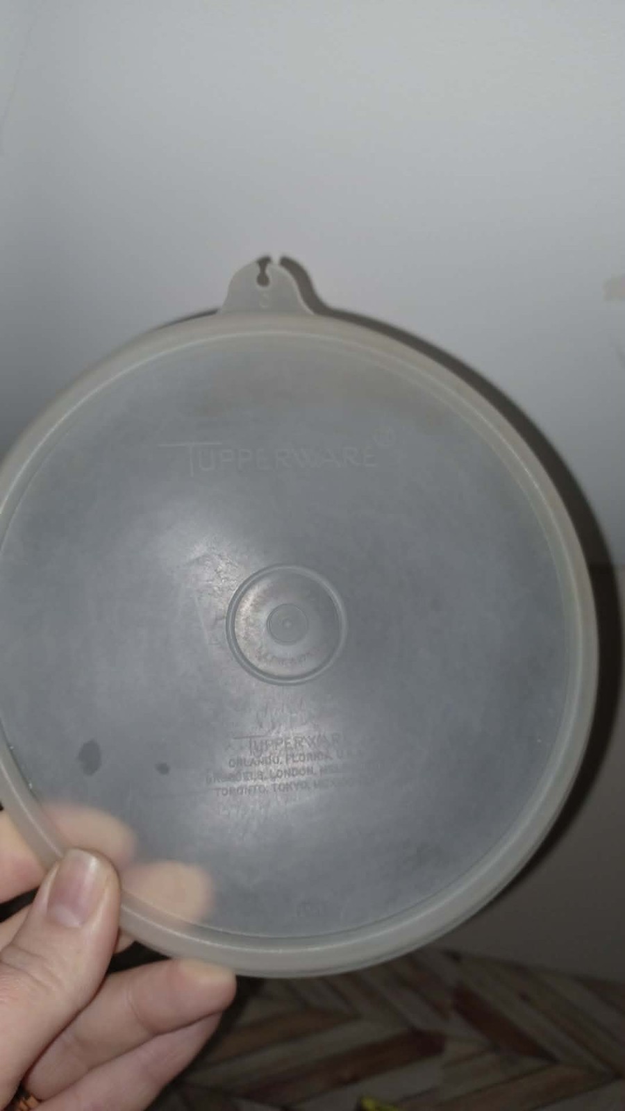 Vintage 6 Inch Sheer Round C-Tab Tupperware Replacement Lid #227-2