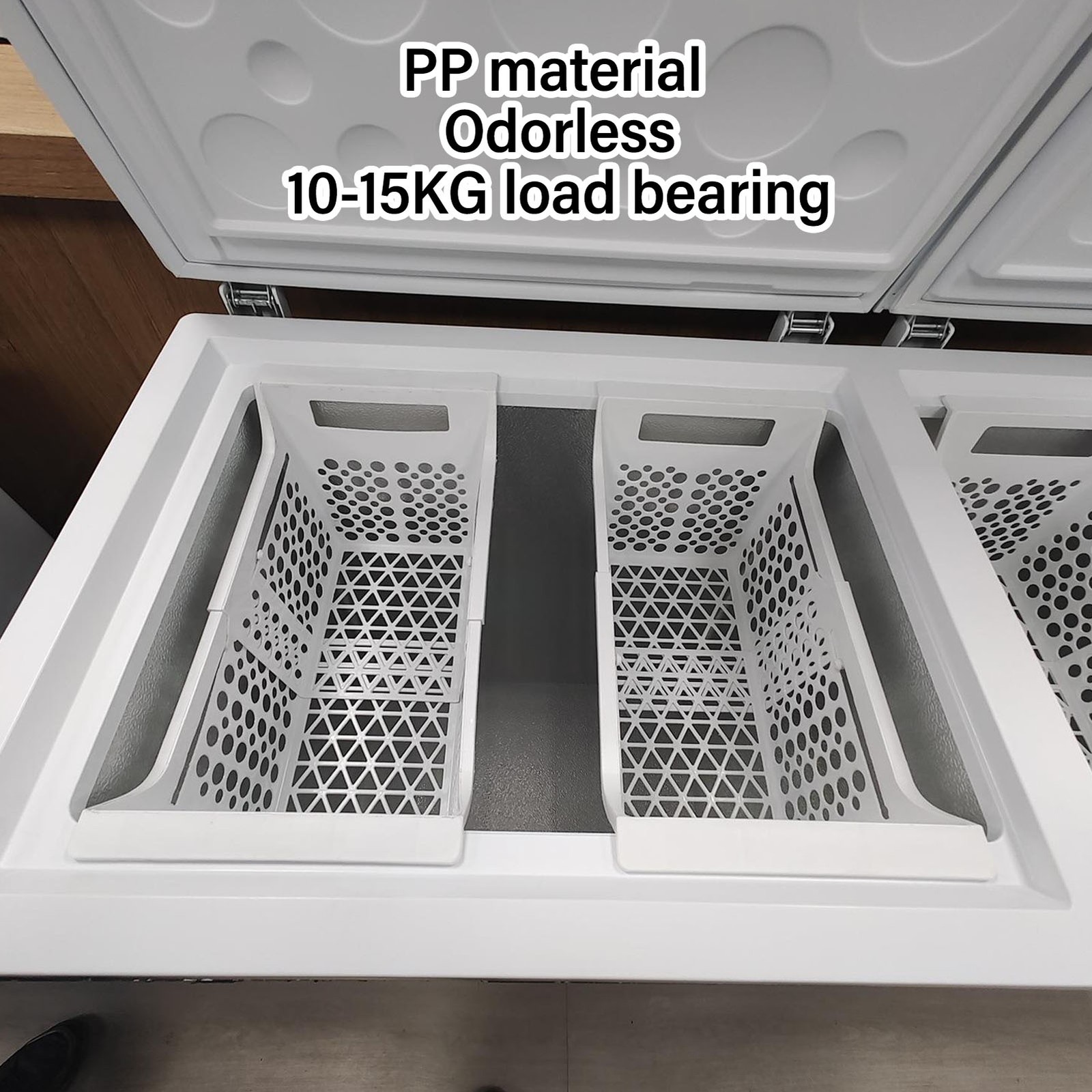 Freezer Basket Organizer Refrigerator PP Storage Divider Household Container Bin