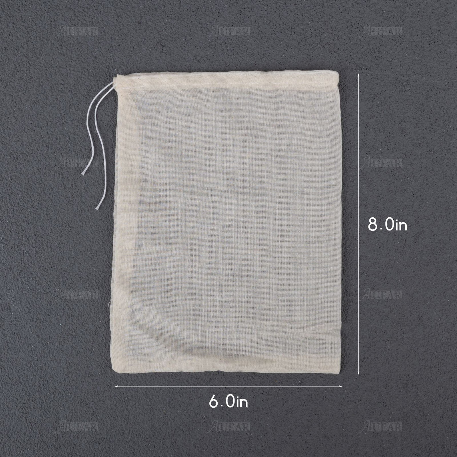AUEAR, 50 Pack Reusable Drawstring Cotton Soup Bags Spice 6 x 50 Pack, 6″x8″