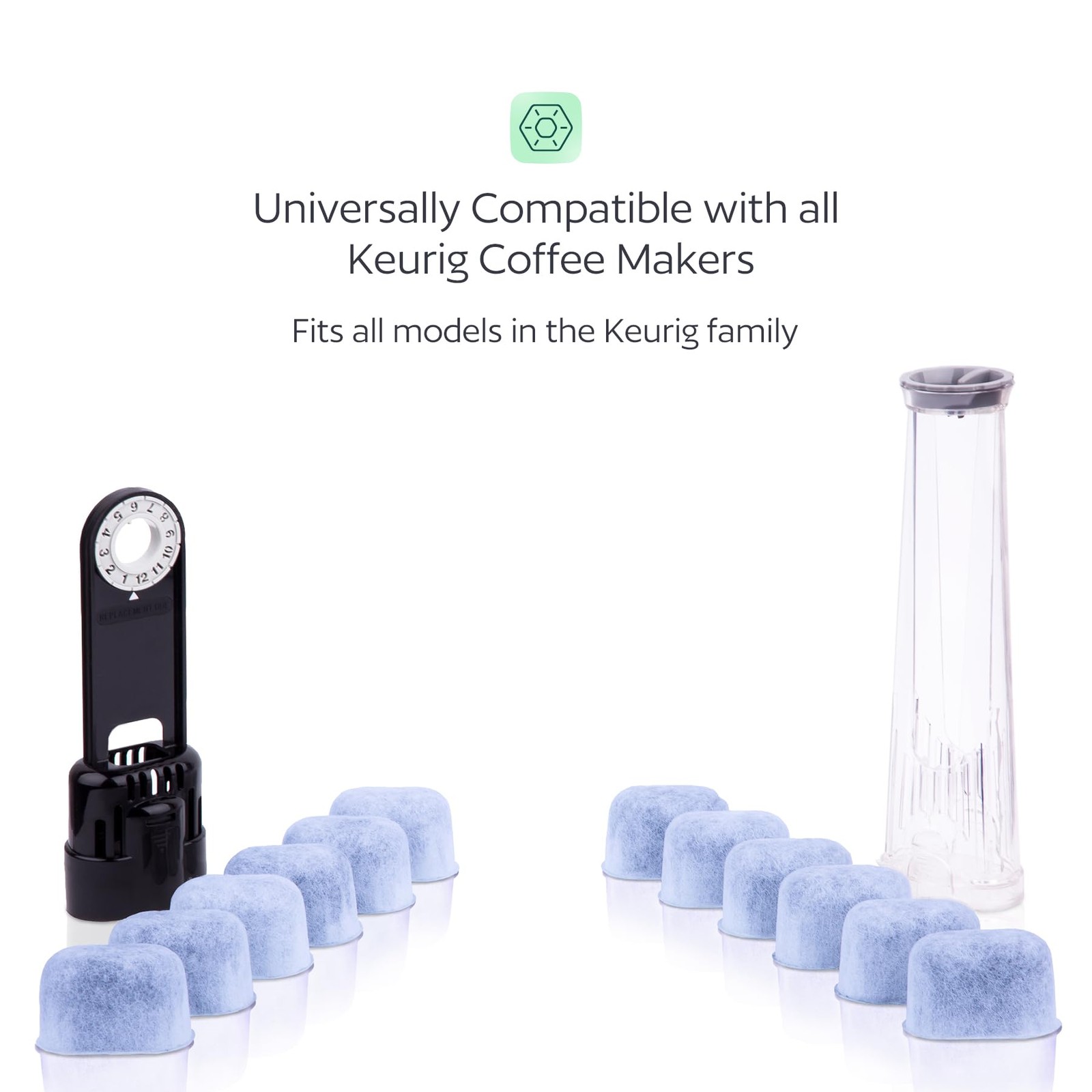 Keurig Filter Replacement – 12 Water Filters for 12 Count (Pack of 1), Gray