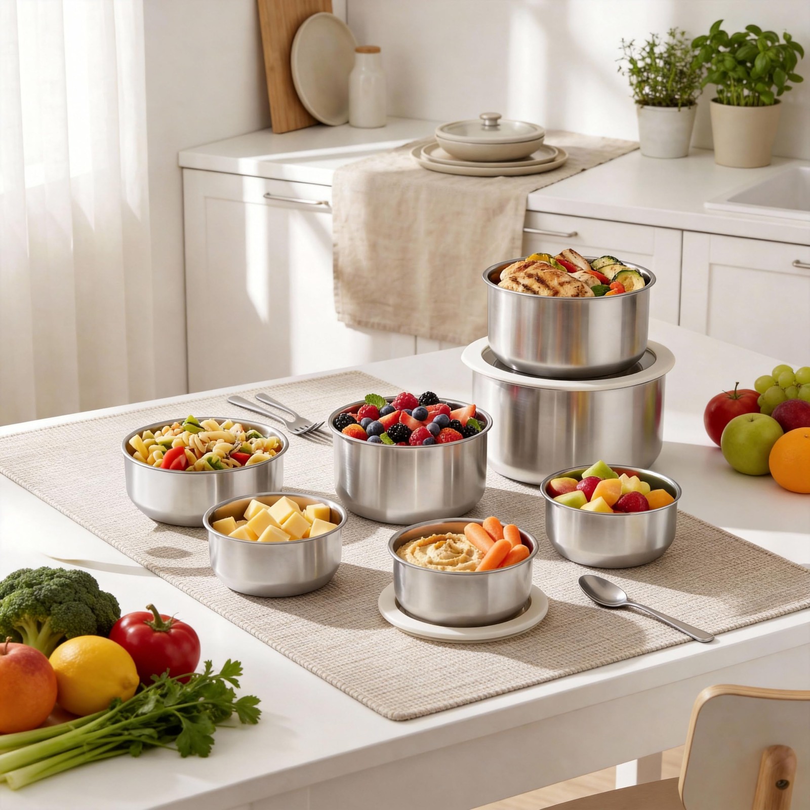 Urban Green Stainless Steel Food Containers with Glass Lid, Airtight Leakproo…