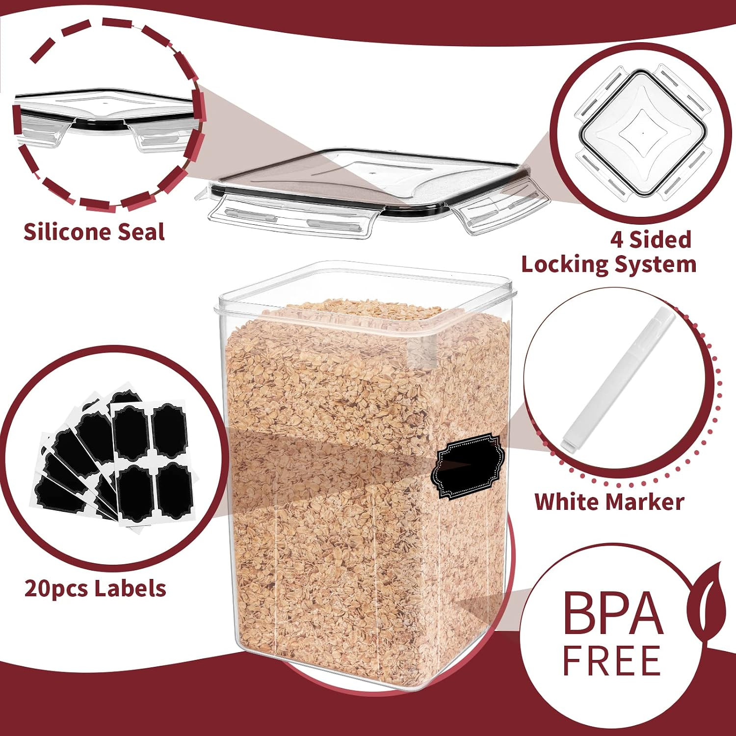 10 PCS Flour Sugar Storage Containers for Organizers and Storage | BPA Free, Air